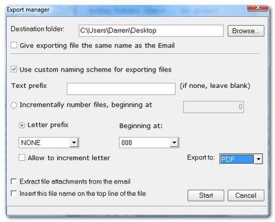 export msg eml files to pdf