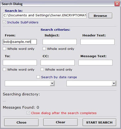 search .msg files